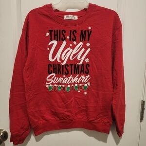 Wound Up This Is My Ugly Christmas Sweatshirt Women's Medium M Holiday Graphic